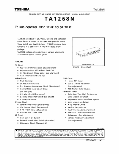 toshiba TA1268N I need datasheet of integrated circuit TA1268N